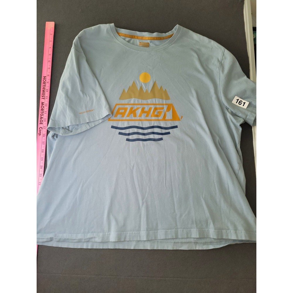 Duluth Trading Co Alaskan Hardgear AKHG Graphic Print Crew Neck T-Shirt 2XL Blue